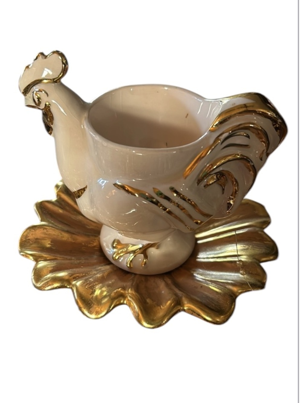 Vintage Rooster Chicken Egg Cup Holder